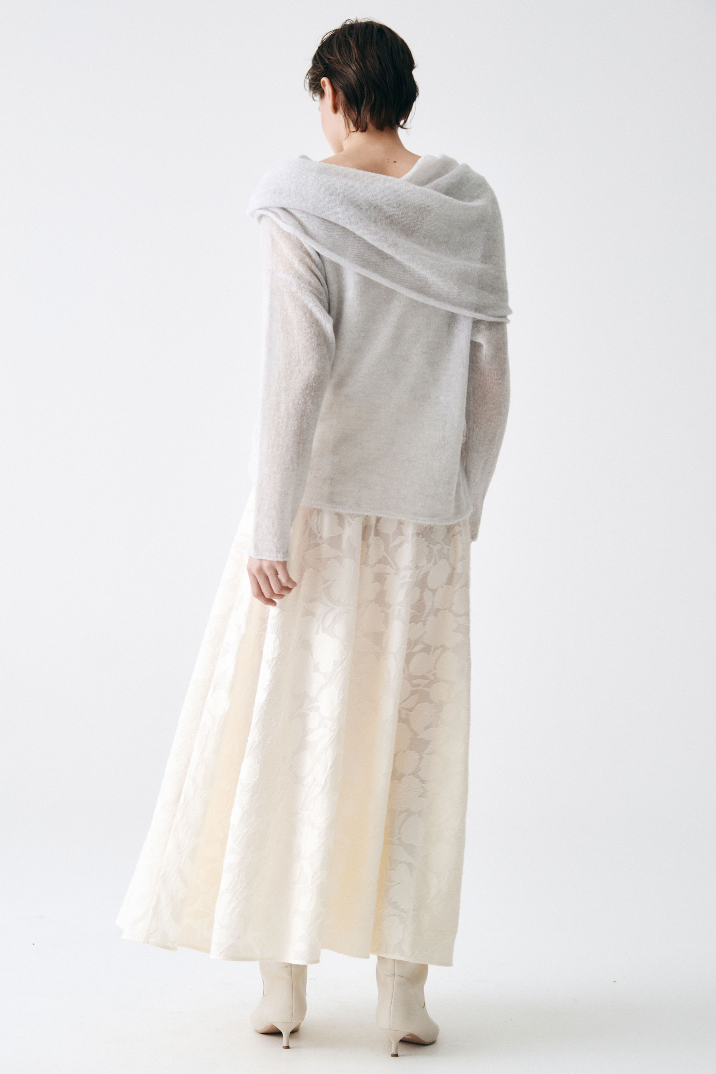 Юбка клеш Прозрачные цветы