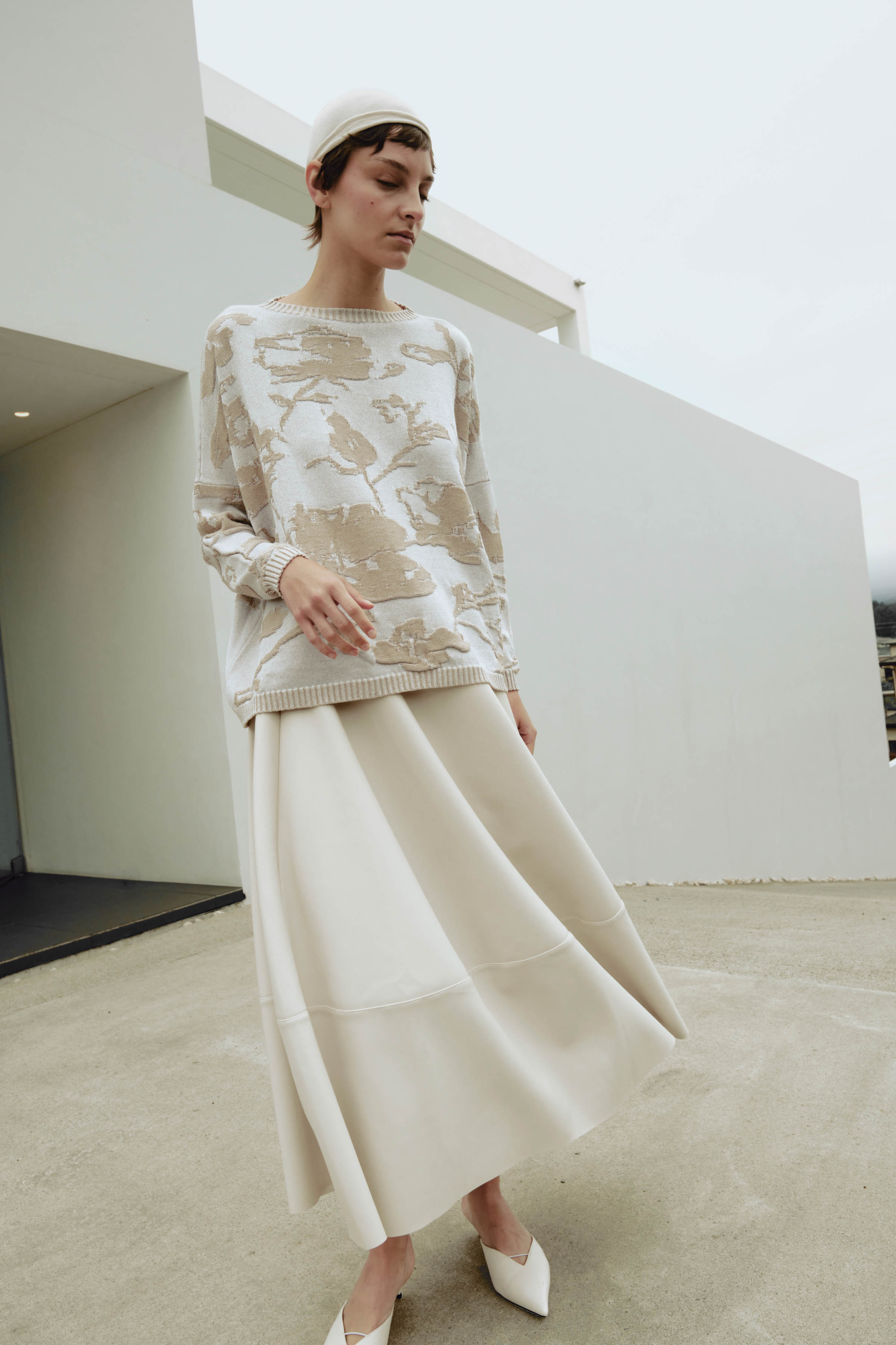 Юбка клеш, кожа