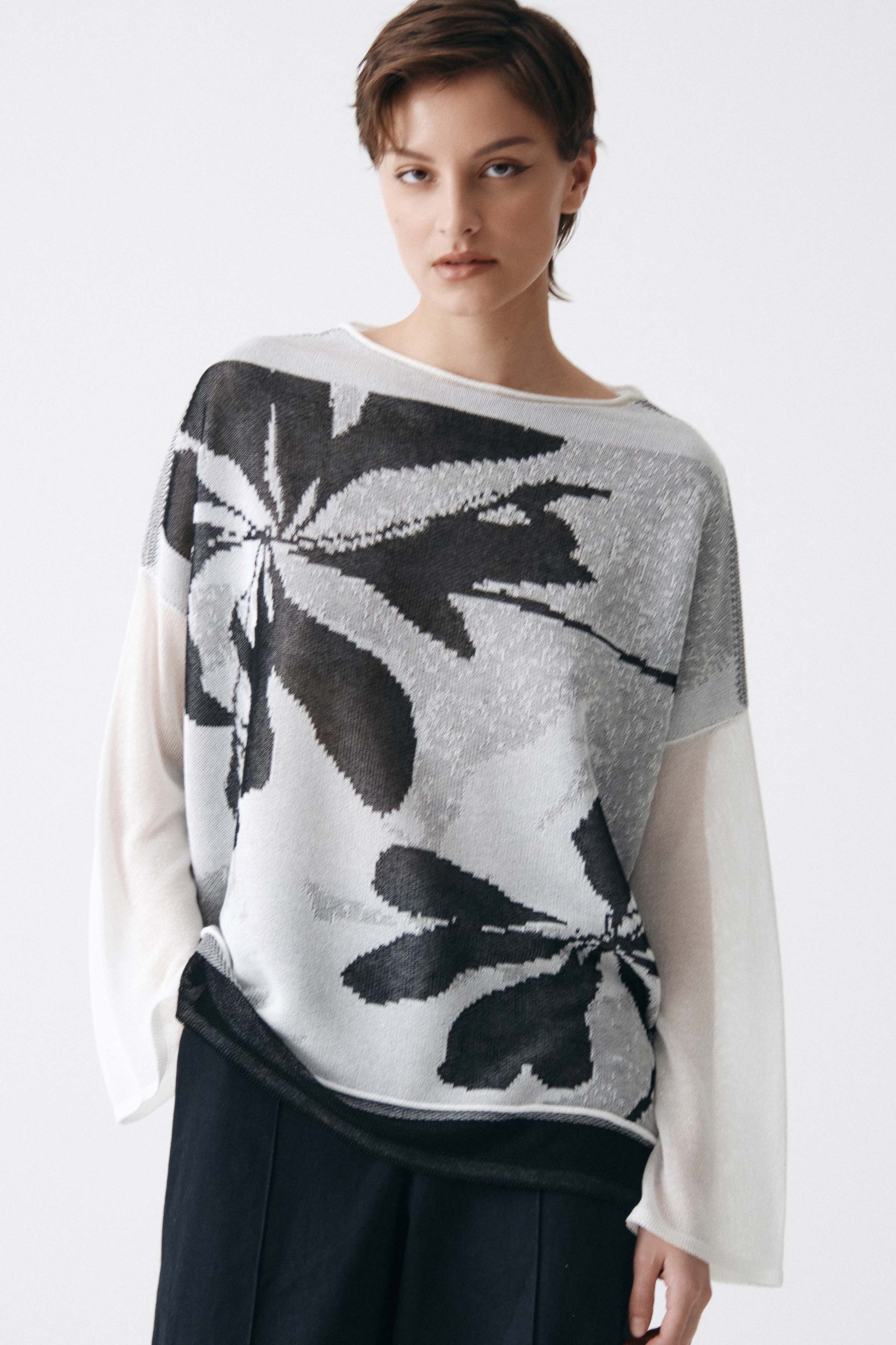 Джемпер с длинным рукавом Трехцветный