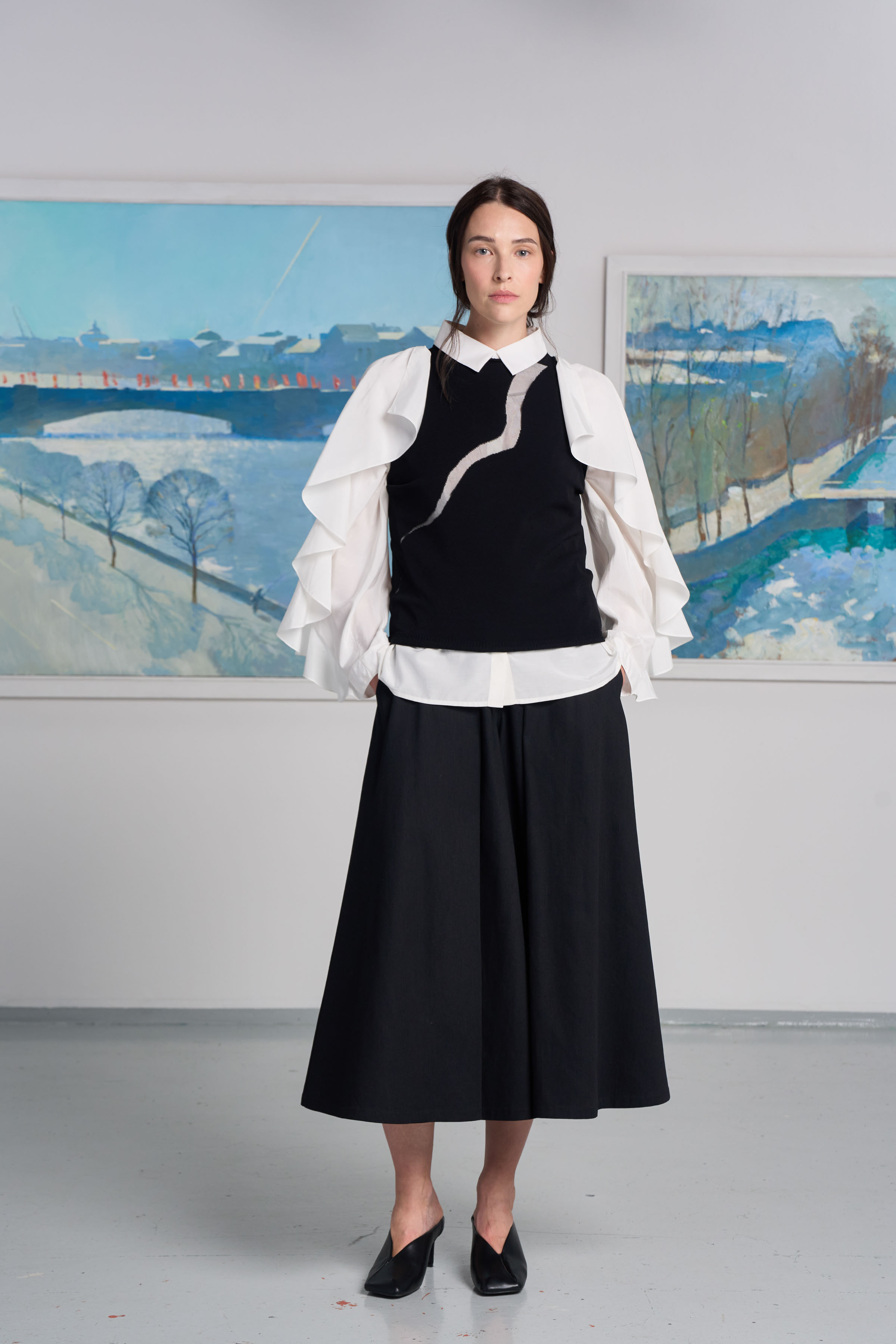 Джемпер с коротким рукавом американка Ломаная линия