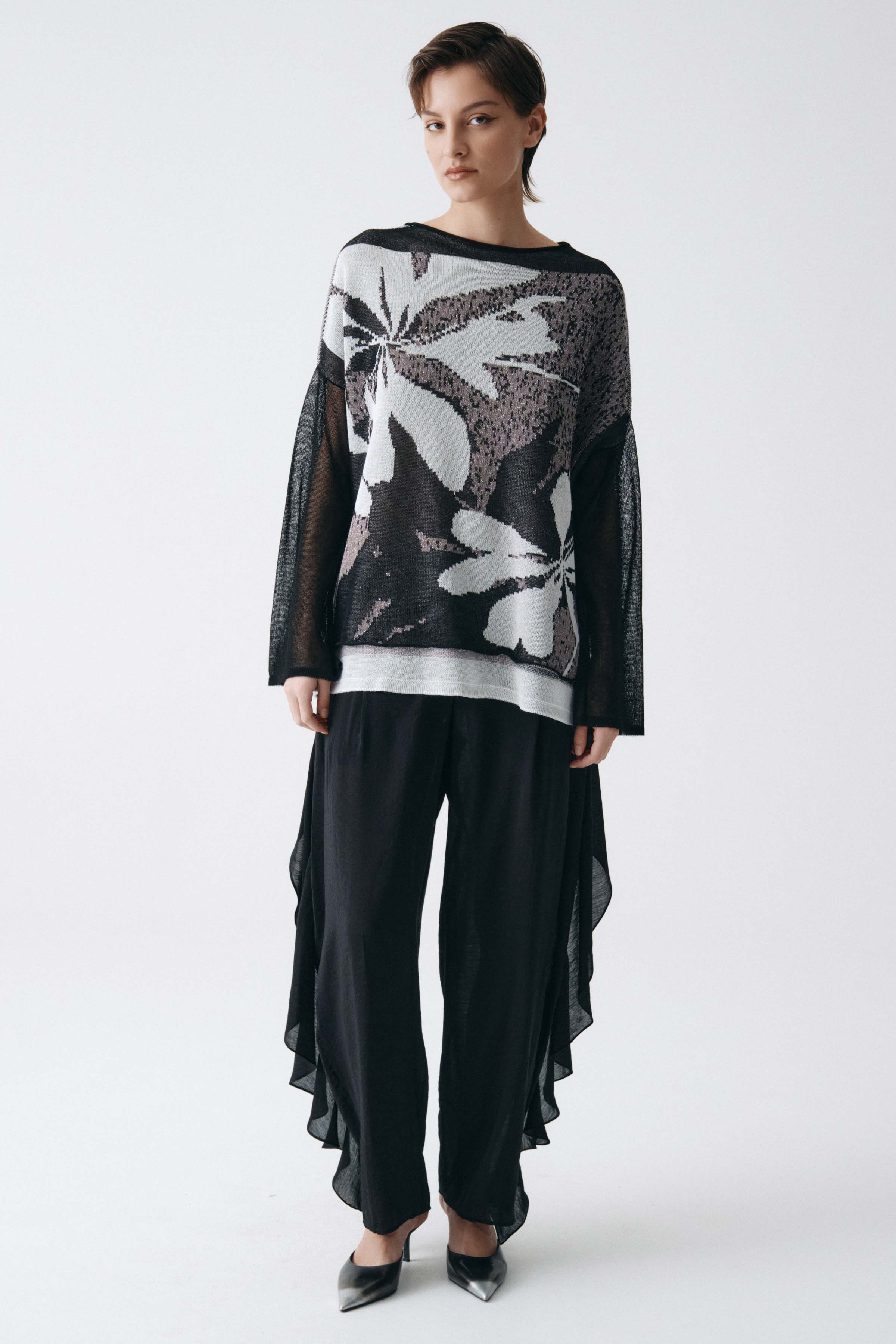 Джемпер с длинным рукавом Трехцветный